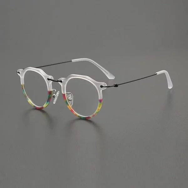 Ava Vintage Round Acetate Glasses Frame - Image 2